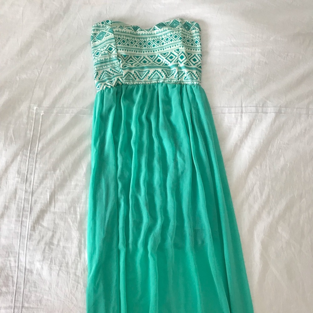 Strapless long summer dress
